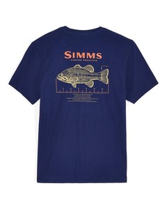 Фото Футболка Simms Bass Ruler T-Shirt, Navy, M