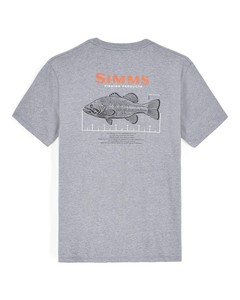 Фото Футболка Simms Bass Ruler T-Shirt, Athletic Heather, XXL