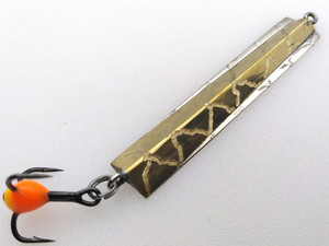 Фото Зимняя блесна Yoda Парамонка ФЛАЙ подвес 45мм латунь-серебро