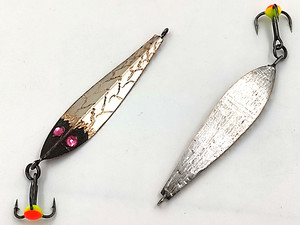 Фото Зимняя блесна Глазастая 50 серебро-бериль-черная