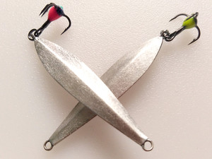 Фото Зимняя блесна MF Ice "Киса" подвес серебро 36мм