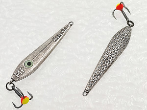 Фото Зимняя блесна литая Merc 45 ЛАЙТ черное серебро подвес 5,7 гр