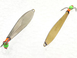 Фото Зимняя блесна РИПУС впайка 70мм/10,5гр мельхиор-латунь, шт, уп