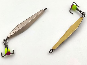 Фото Блесна зимняя "Игла 35" подвес серебро-латунь