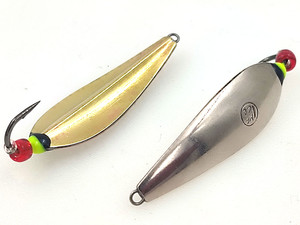 Фото Блесна зимняя MF Ice Сафоша впай 36мм 3,2г серебро-латунь