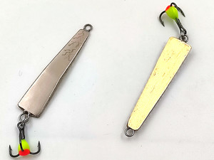 Фото Блесна зимняя Горбик 35 подвес серебро-латунь