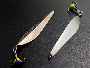 Фото Зимняя блесна Маралистик90 VV Широкий 45мм 4,5г подвес мельхиор