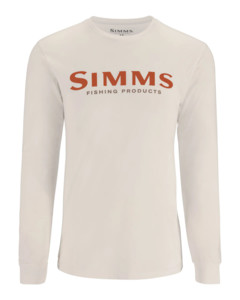 Фото Футболка Simms Logo LS Shirt, Natural, S
