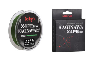 Шнур Saikyo KAGINAWA X4PE 150m, зеленый #1.2 (0,185mm), 8,2kg
