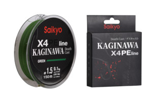 Шнур Saikyo KAGINAWA X4PE 150m, зеленый #1.5 (0,205mm), 9,1kg