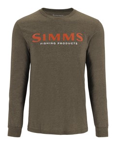 Фото Футболка Simms Logo LS Shirt, Loden Heather, XXL
