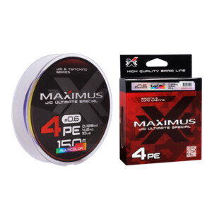 Фото Шнур Maximus 4PE 150m, мультиколор #1.5 (0,202mm), 9,3kg