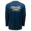 Изображение Футболка Grundens Drift Boat LS Tech Tee, Blue Abys, S