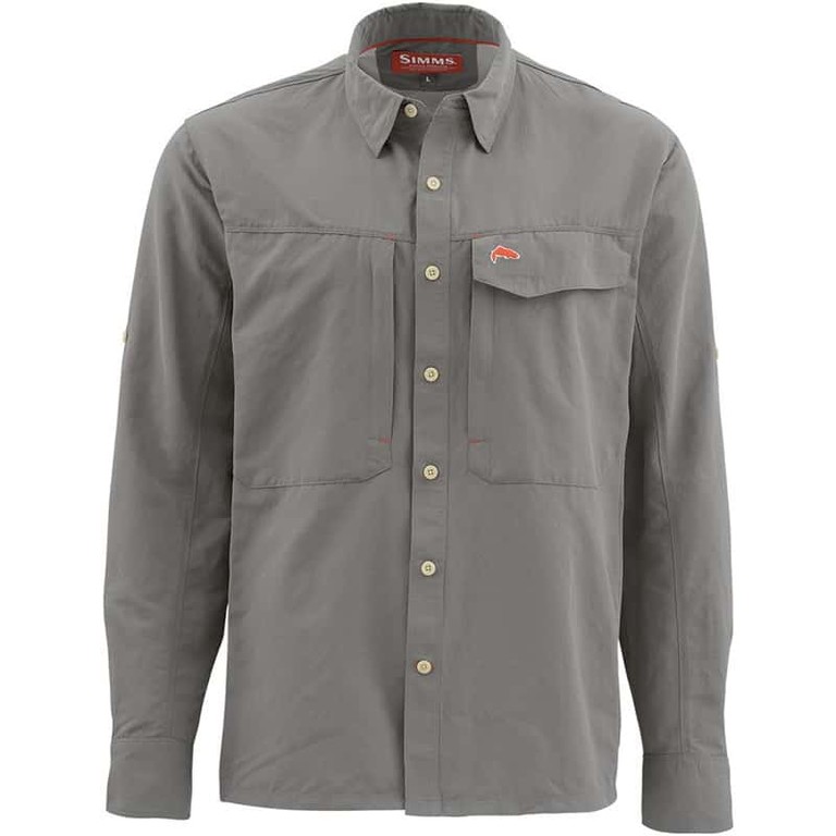 Фотография Рубашка Simms Guide LS Shirt - Solid, Pewter, S
