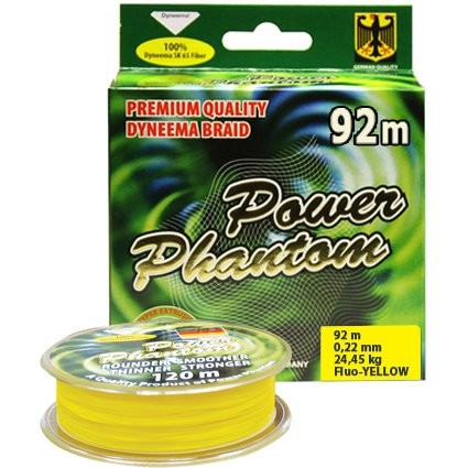Фотография Шнур Power Phantom 4x, 92м, желтый, 0,33мм, 38,25кг