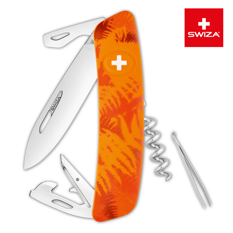 Фотография Швейцарский нож SWIZA C03 Camouflage, 95 мм, 11 функций, оранжевый