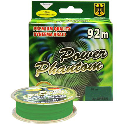 Фотография Шнур Power Phantom 4x, 92м, зеленый, 0,12мм, 12кг