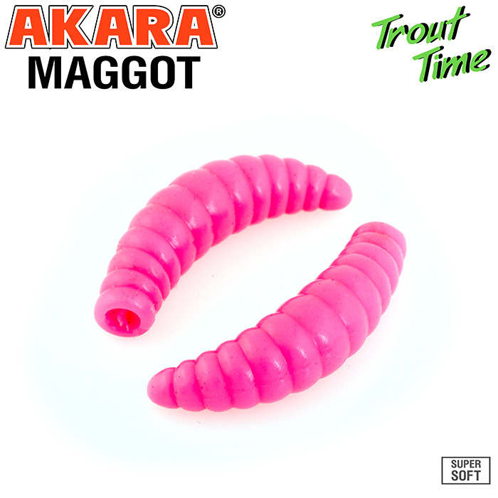 Фотография Силиконовая приманка Akara Trout Time MAGGOT 1,3 Shrimp 420 (12 шт.)
