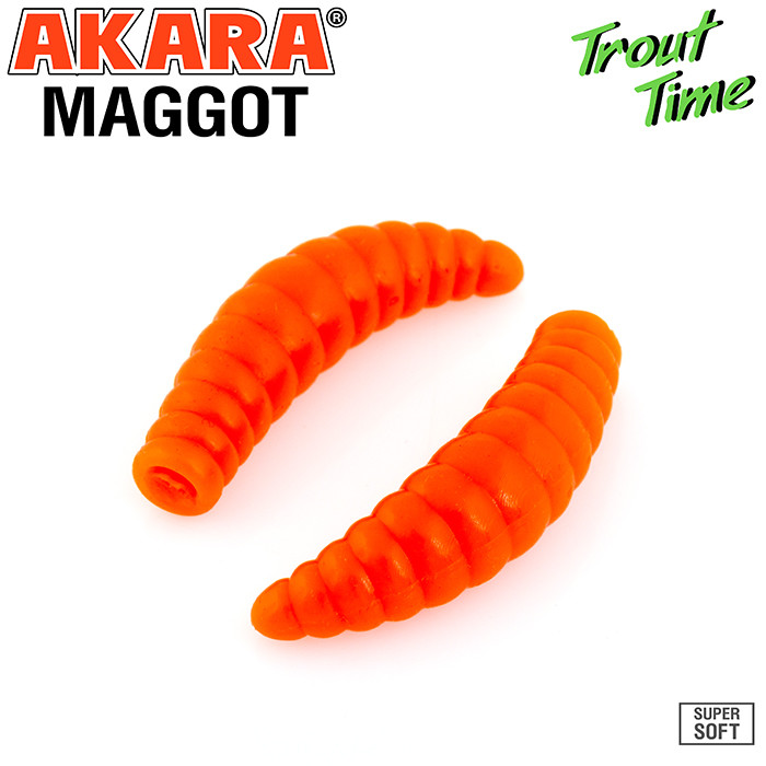 Фотография Силиконовая приманка Akara Trout Time MAGGOT 1,6 Tu-Frutti 100 (10 шт.