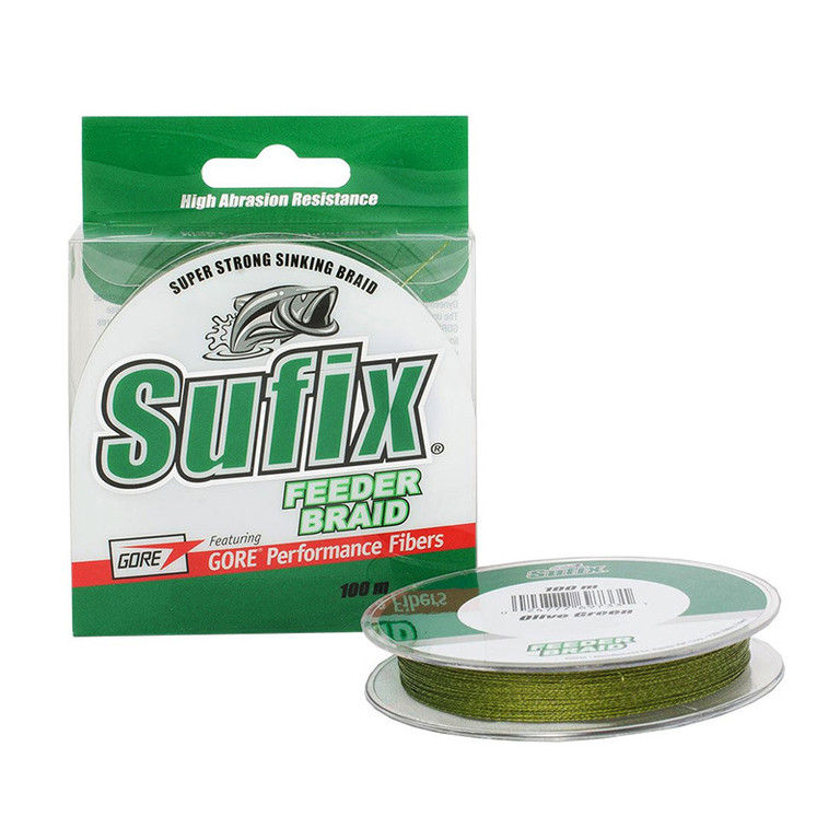 Фотография Леска плетеная SUFIX Feeder braid зеленая 100м 0.06мм 2,7кг