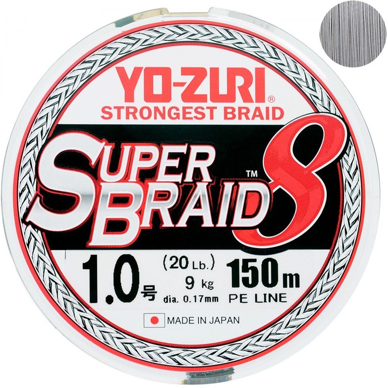 Фотография Плетеный шнур YO-Zuri PE SUPERBRAID 8 150m #1.0 9.0Kg (0.17mm)
