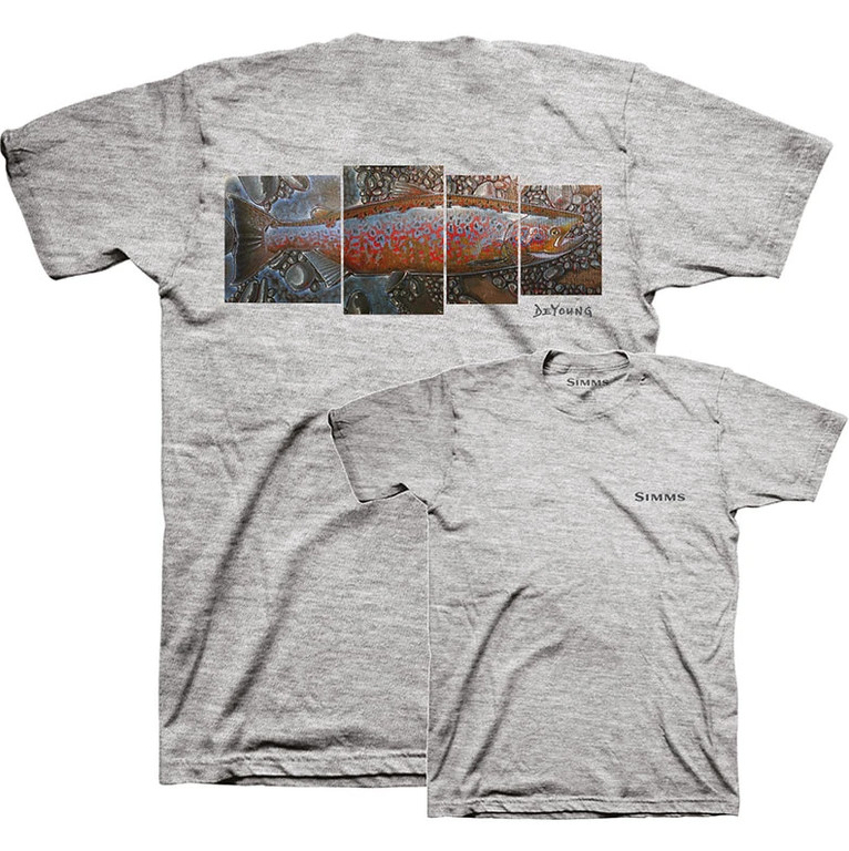 Фотография Футболка Simms DeYoung Salmon T-Shirt, XL, Grey Heather