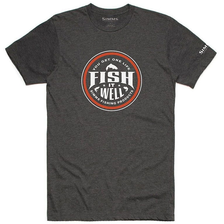 Фотография Футболка Simms Fish It Well T-Shirt, Charcoal Heather, XL