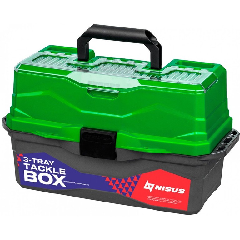 Фотография Ящик для снастей Nisus Tackle Box трехполочный зеленый (N-TB-3-G)