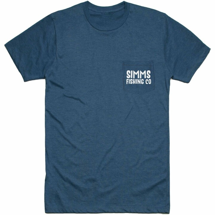 Simms Logo T-Shirt Grey Heather - Crimson