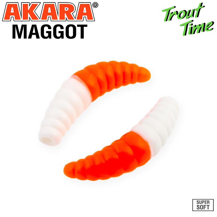 Фотография Силиконовая приманка Akara Trout Time MAGGOT 1,6 Shrimp 436 (10 шт.)
