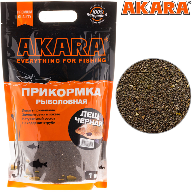 Фотография Прикормка Akara Premium Organic 1,0 кг Лещ черный
