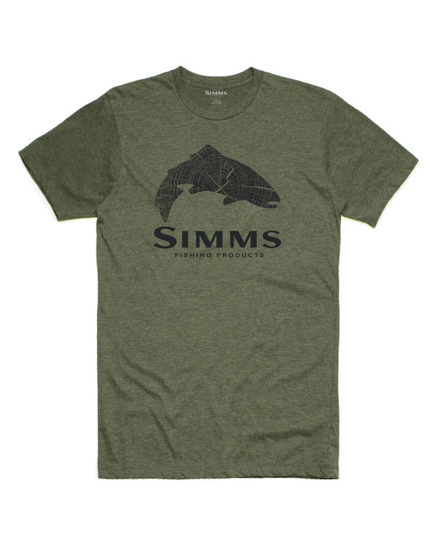 Фотография Футболка Simms Wood Trout Fill T-Shirt, Military Heather, XL