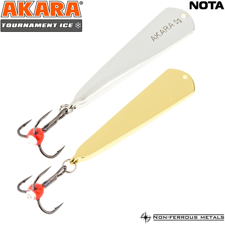 Фотография Блесна Akara Tournament Ice Nota 45 5гр. SIL/Go