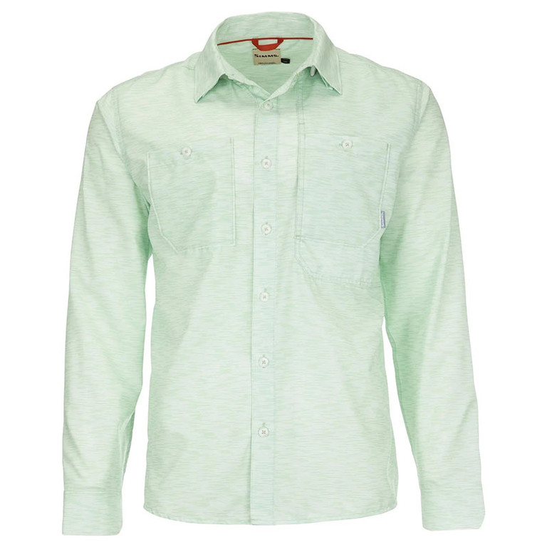 Фотография Рубашка Simms Double Haul LS Shirt, Lt.Green Texture Wave Print, XL