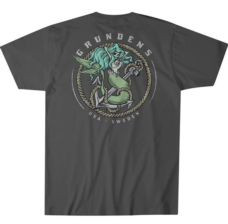 Фотография Футболка Grundens Mermaid SS T-Shirt, Iron Grey, XL