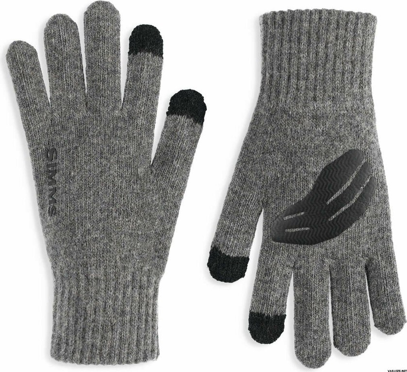 Фотография Перчатки Simms Wool Full Finger Glove, Steel, S/M