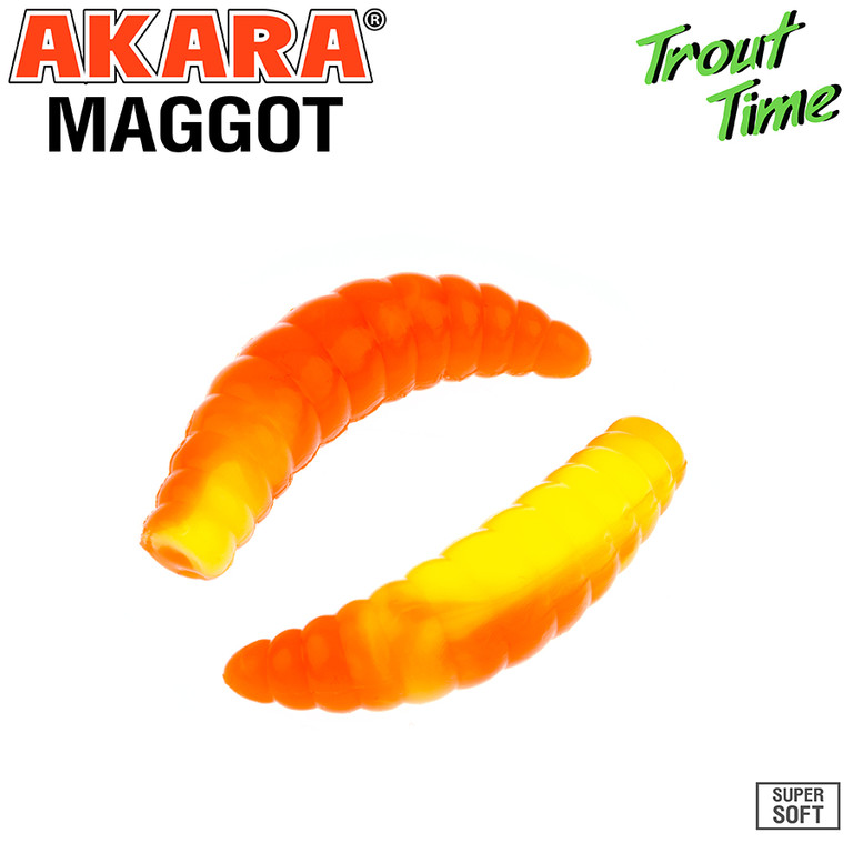 Фотография Силиконовая приманка Akara Trout Time MAGGOT 1,6 Shrimp 461 (10 шт)