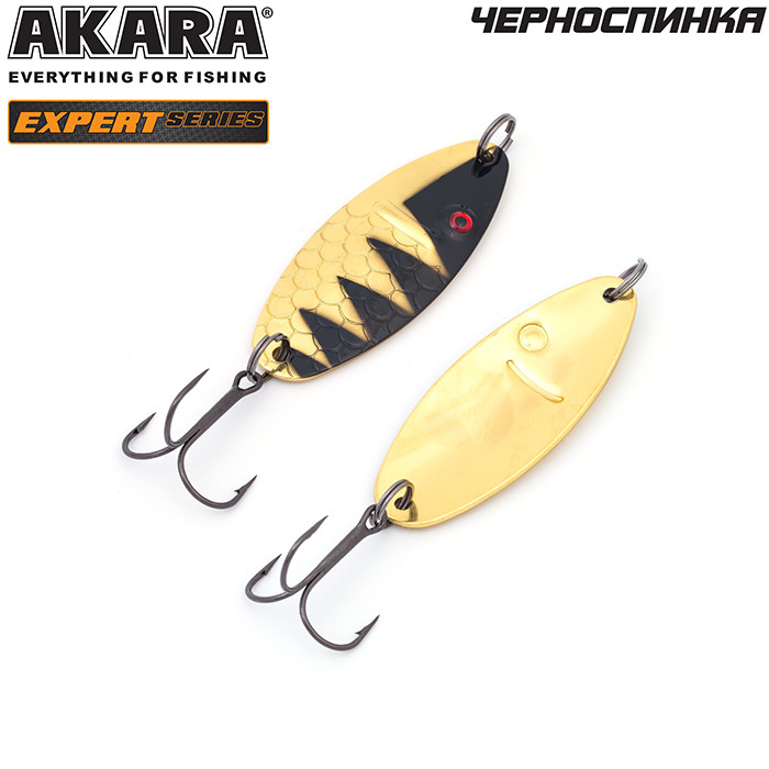 Фотография Блесна колеблющаяся Akara Expert Черноспинка BL-CH65-18-13/GO