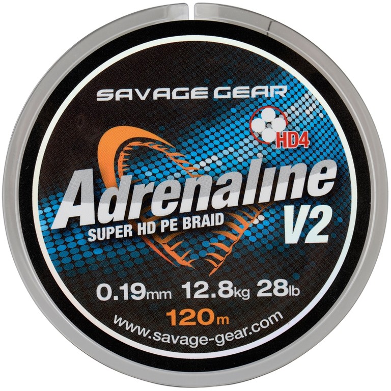 Фотография шнур SG HD4 Adrenaline V2 120m 0.08mm 10lbs 4.5kg Grey 54826