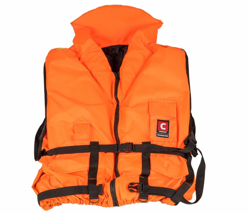 Фотография Жилет Comfort Navigator спасательный с подголовником свистком до 20 кг