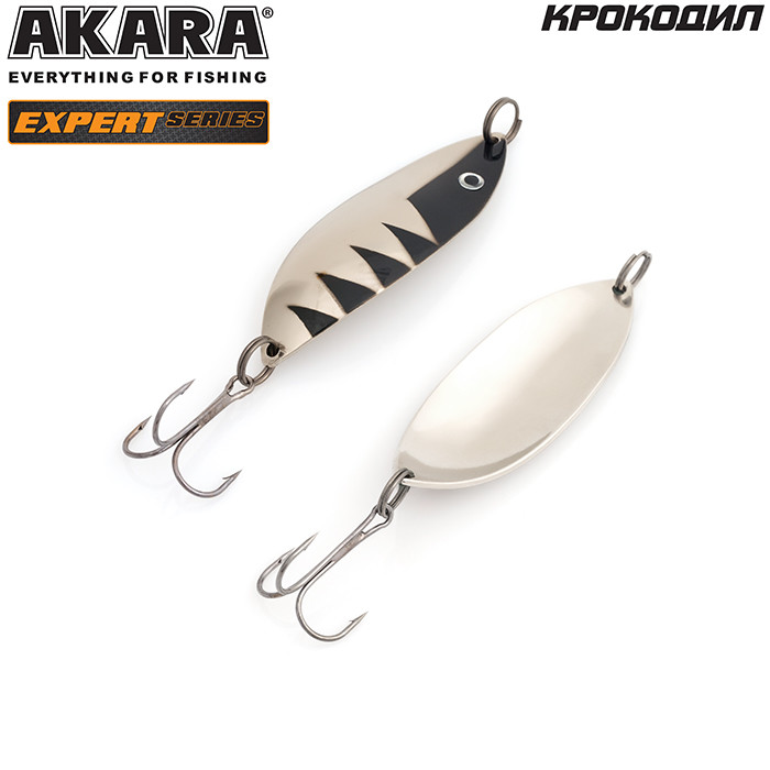 Фотография Блесна колеблющаяся Akara Expert Крокодил BL-KR70-20-13/SIL