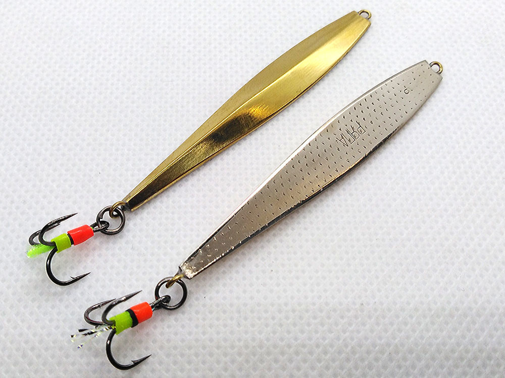 Фотография Зимняя блесна РЯПА подвесной тройник 40мм мельхиор-латунь