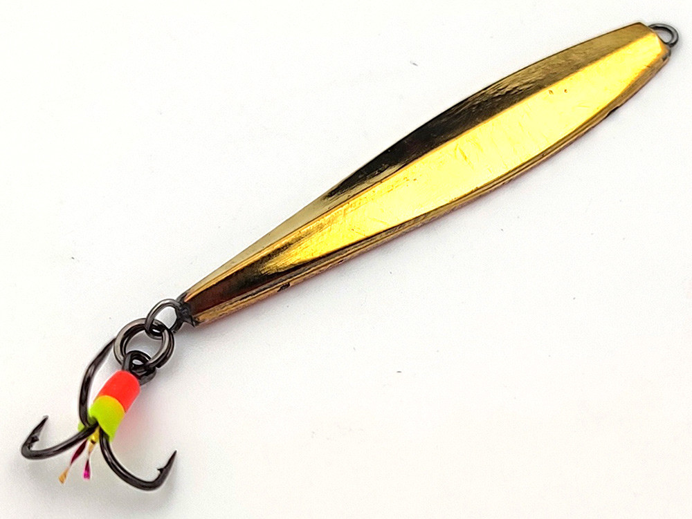 Фотография Зимняя блесна РЯПА подвесной тройник 50мм латунь-медь