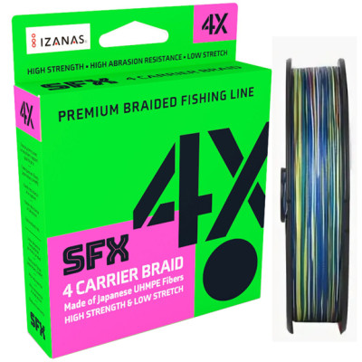 Фотография Леска плетеная SFX 4X разноцветная 300 м 0.165 мм 8.6 кг PE 1