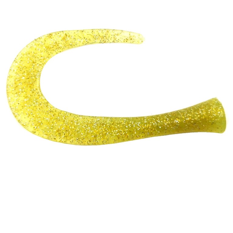 Фотография Хвост силиконовый для Guppie, золотые блестки 3шт