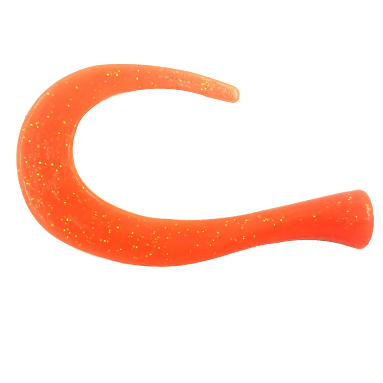 Фотография Хвост силиконовый для Guppie, оранжевый с блестками 3шт