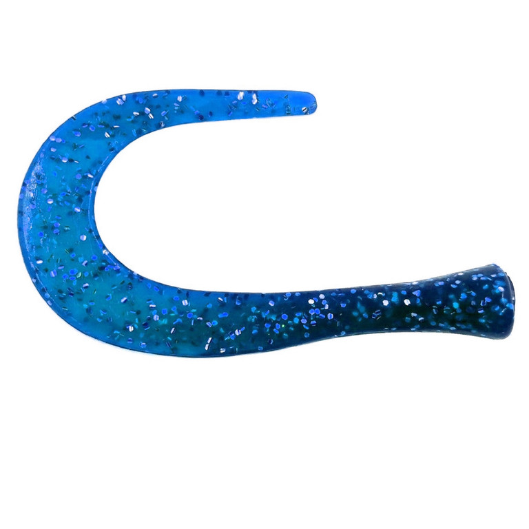 Фотография Хвост силиконовый для Guppie, синий с блестками 3шт