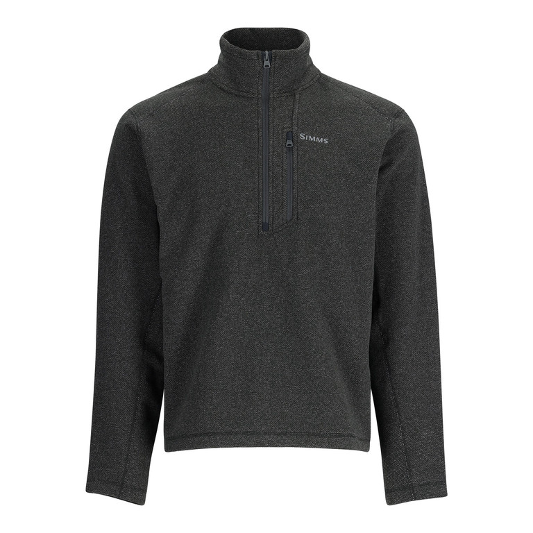 Фотография Пуловер Simms Rivershed Half Zip Fleece, Black Heather, S