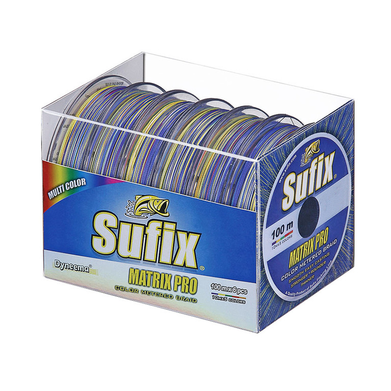 Фотография Леска плетеная SUFIX Matrix Pro x6 разноцвет. 100 м 0.25 мм 22,5 кг