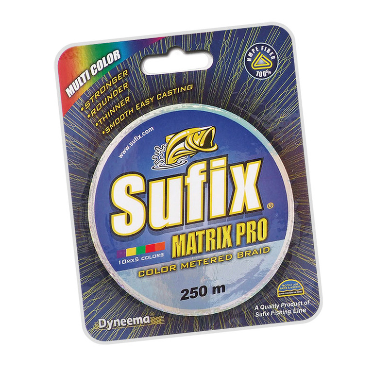 Фотография Леска плетеная SUFIX Matrix Pro разноцвет. 250 м 0.20 мм 18 кг